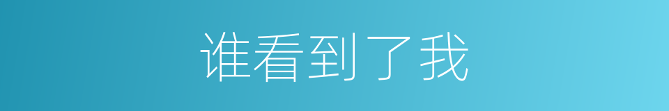 谁看到了我的同义词