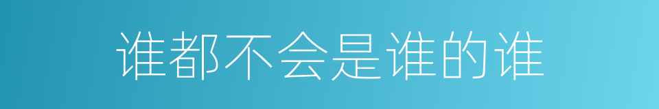 谁都不会是谁的谁的同义词