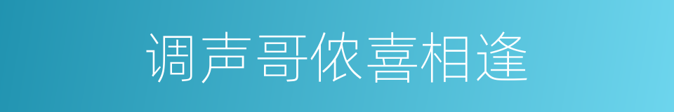 调声哥侬喜相逢的同义词