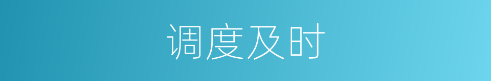调度及时的同义词