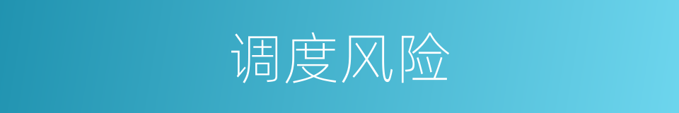 调度风险的同义词