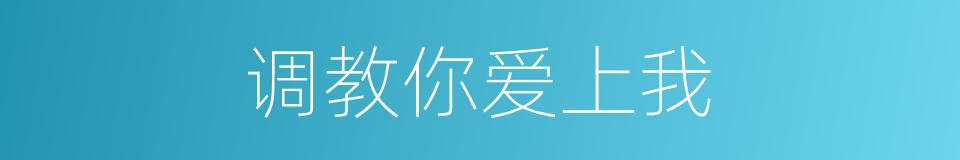 调教你爱上我的同义词