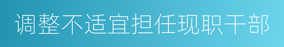 调整不适宜担任现职干部的同义词