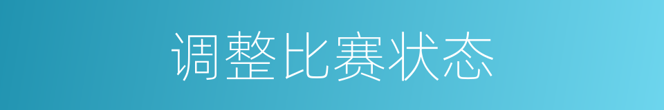 调整比赛状态的同义词
