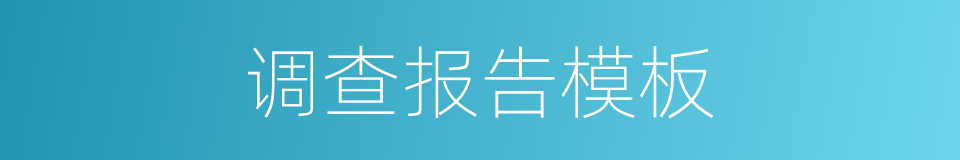 调查报告模板的同义词