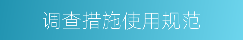 调查措施使用规范的同义词