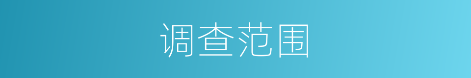 调查范围的同义词