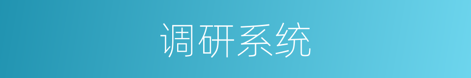 调研系统的同义词