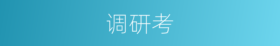 调研考的意思