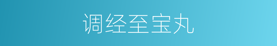 调经至宝丸的同义词