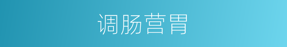 调肠营胃的同义词