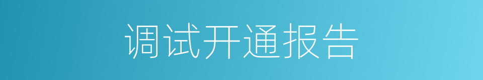 调试开通报告的同义词