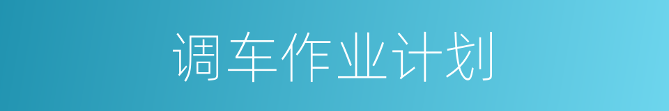 调车作业计划的同义词