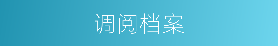 调阅档案的同义词