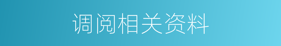 调阅相关资料的同义词