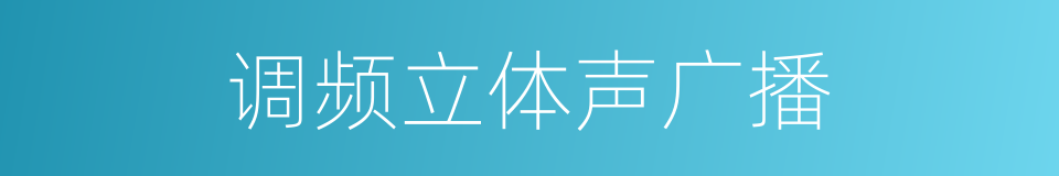 调频立体声广播的意思