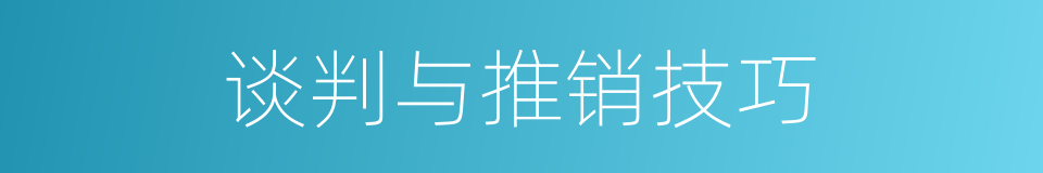 谈判与推销技巧的同义词