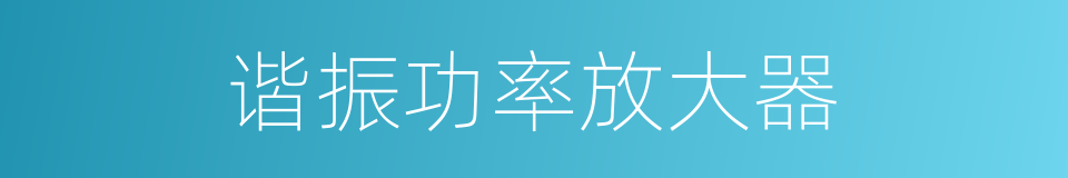 谐振功率放大器的同义词