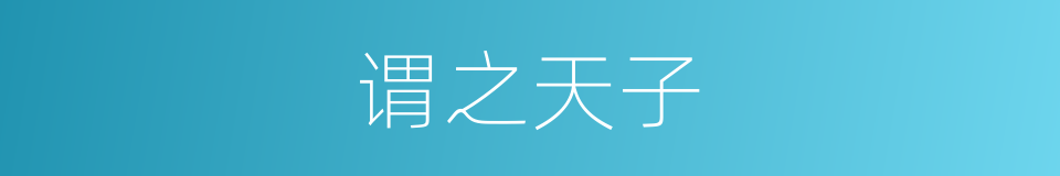 谓之天子的同义词