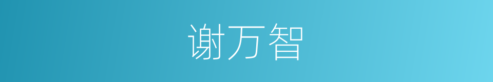 谢万智的同义词