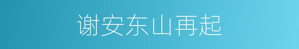 谢安东山再起的同义词