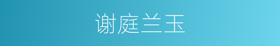 谢庭兰玉的意思