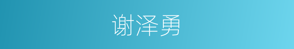 谢泽勇的同义词