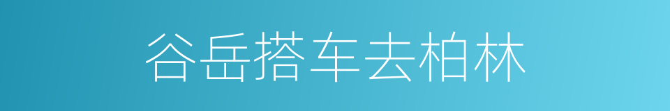 谷岳搭车去柏林的同义词