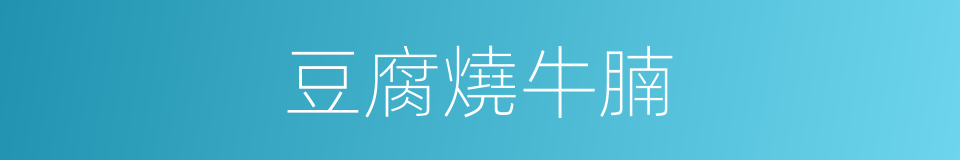 豆腐燒牛腩的同義詞