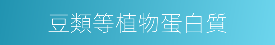豆類等植物蛋白質的同義詞