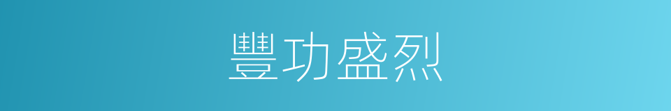 豐功盛烈的意思
