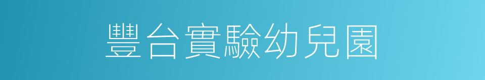 豐台實驗幼兒園的同義詞