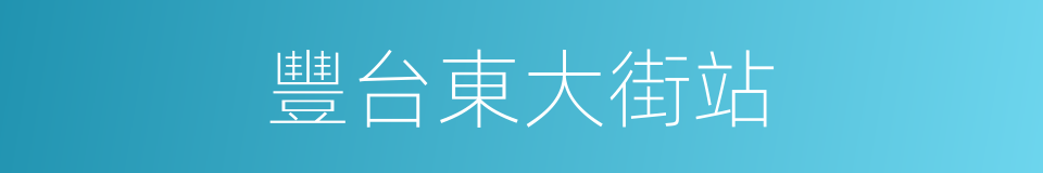 豐台東大街站的同義詞