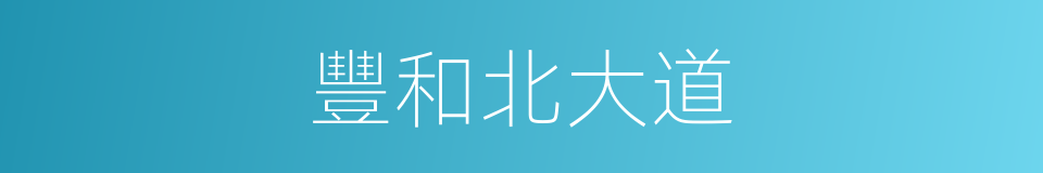 豐和北大道的同義詞