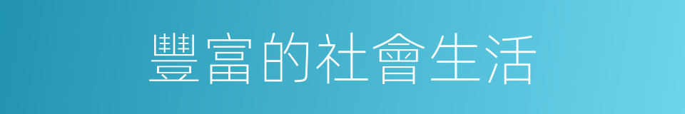 豐富的社會生活的同義詞