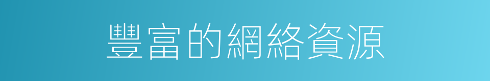 豐富的網絡資源的同義詞