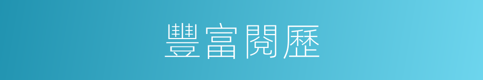 豐富閱歷的同義詞