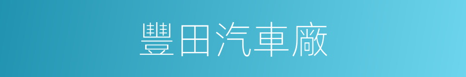 豐田汽車廠的同義詞