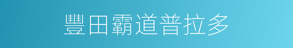 豐田霸道普拉多的同義詞