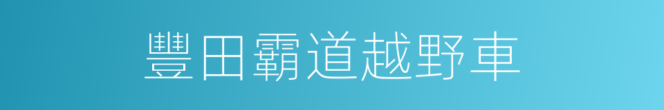 豐田霸道越野車的同義詞