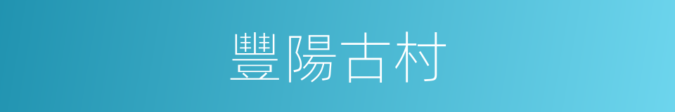 豐陽古村的同義詞