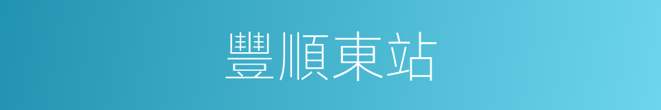 豐順東站的同義詞