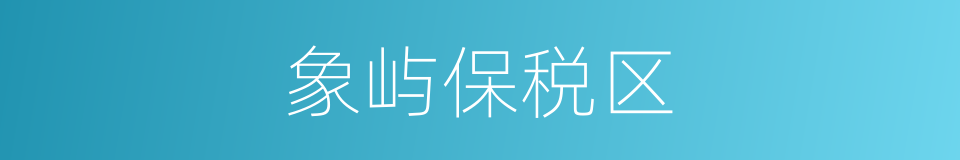 象屿保税区的同义词