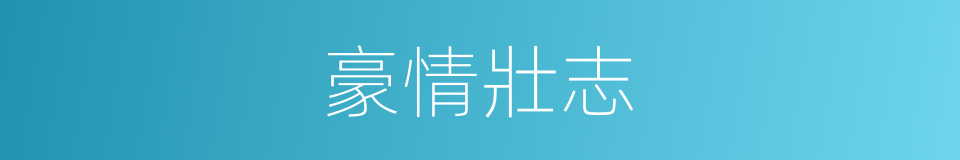 豪情壯志的意思