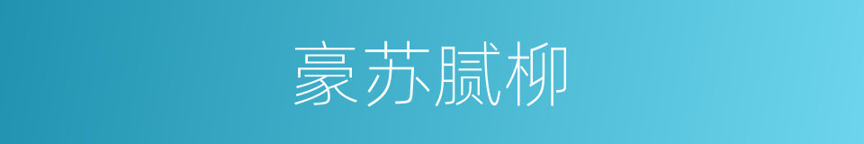 豪苏腻柳的意思