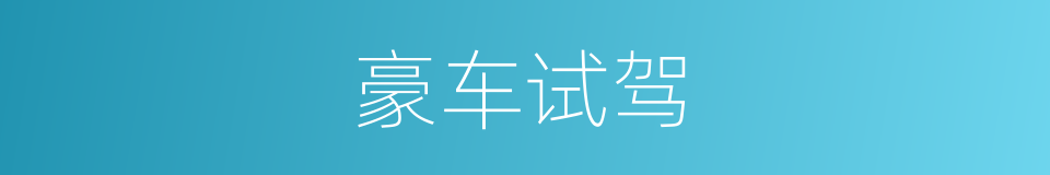 豪车试驾的同义词