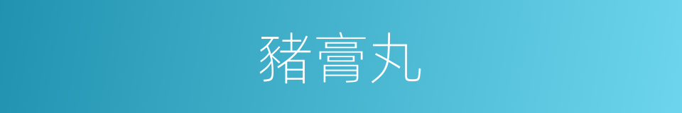 豬膏丸的意思