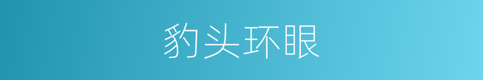 豹头环眼的意思
