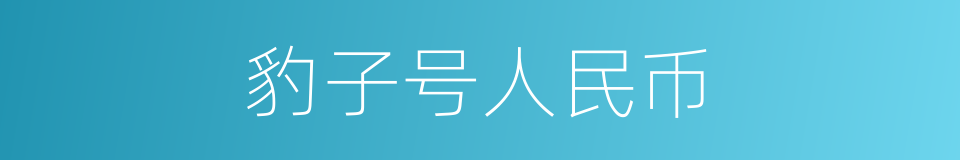 豹子号人民币的同义词