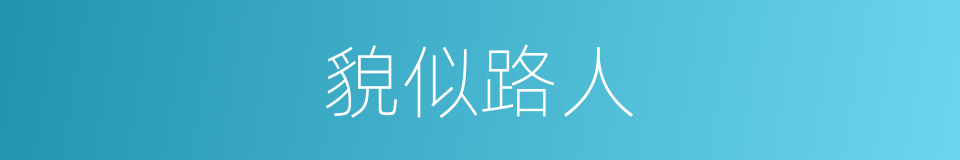 貌似路人的同义词